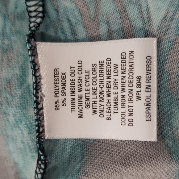 CT209 JM Collection Blue & Black Animal Print Long Sleeve Blouse L - Picture 4 of 6